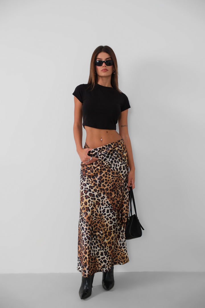 Leopard Print Maxi Skirt 