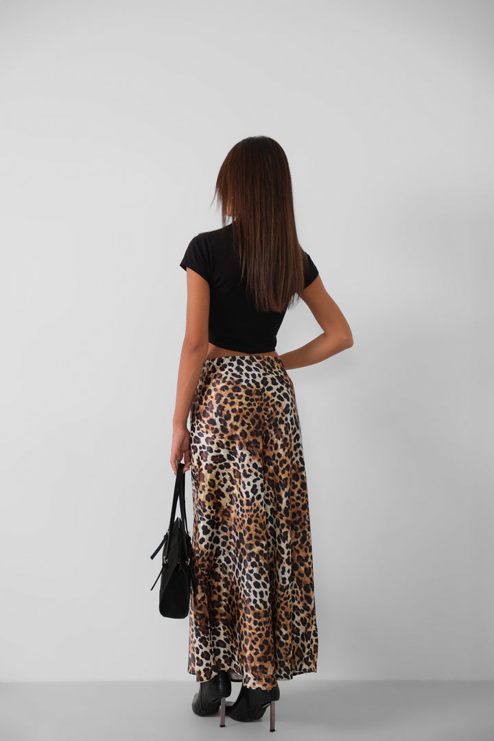 Leopard Print Maxi Skirt 