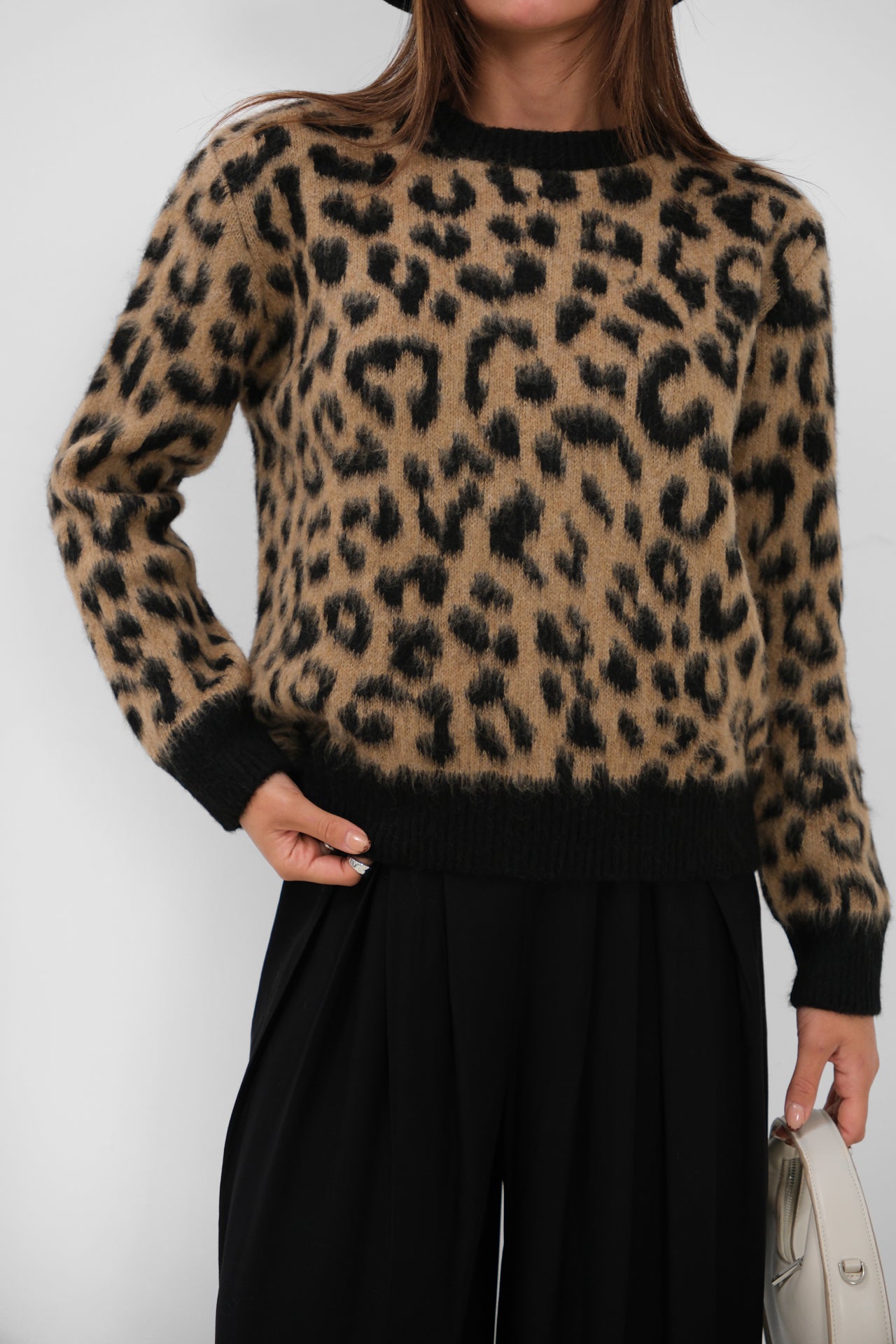 Leopar Desenli Oversize Kazak