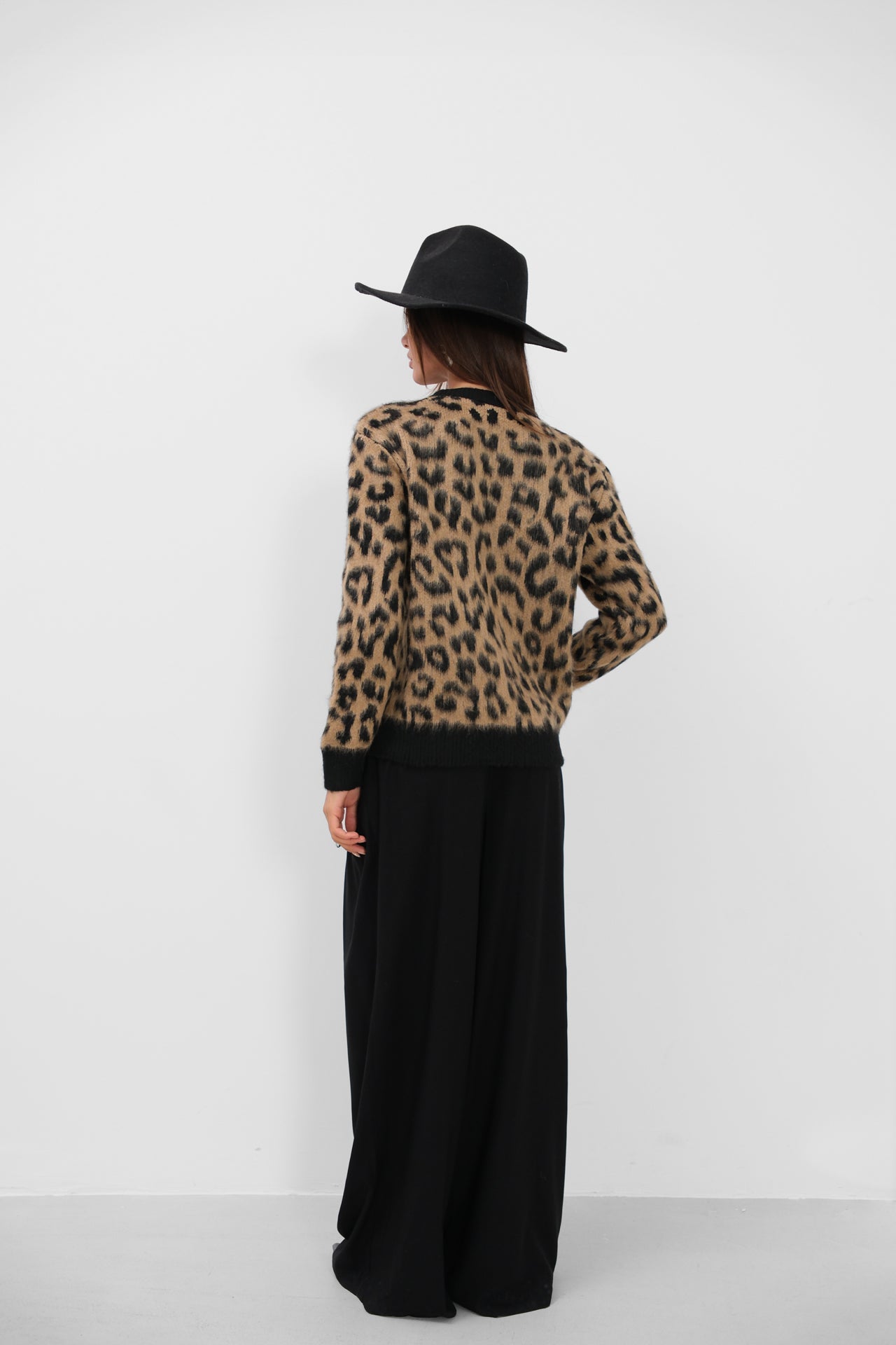 Leopar Desenli Oversize Kazak