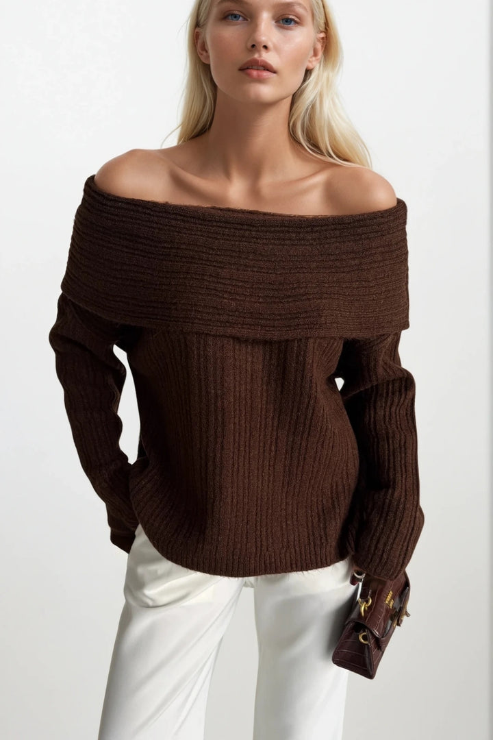 Madonna Yaka Kahverengi Triko Kazak