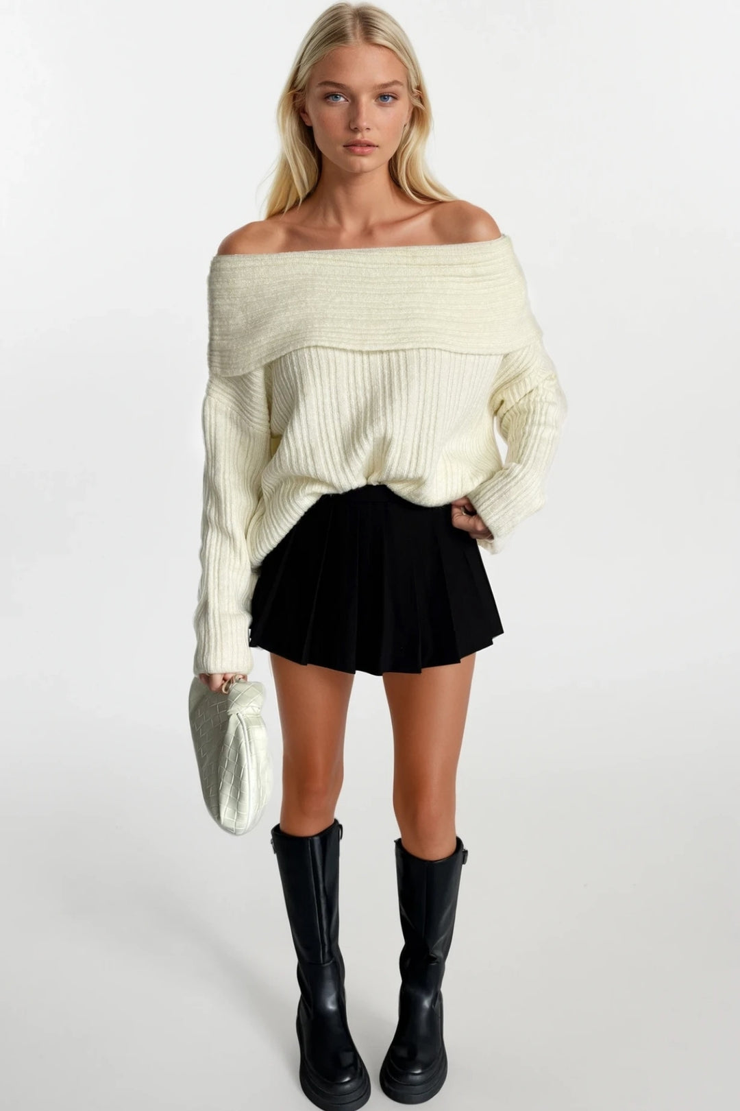 Madonna Yaka Ekru Triko Kazak