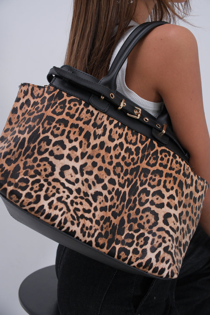 Milbag Kemer Detay Kol Leopar Çantası
