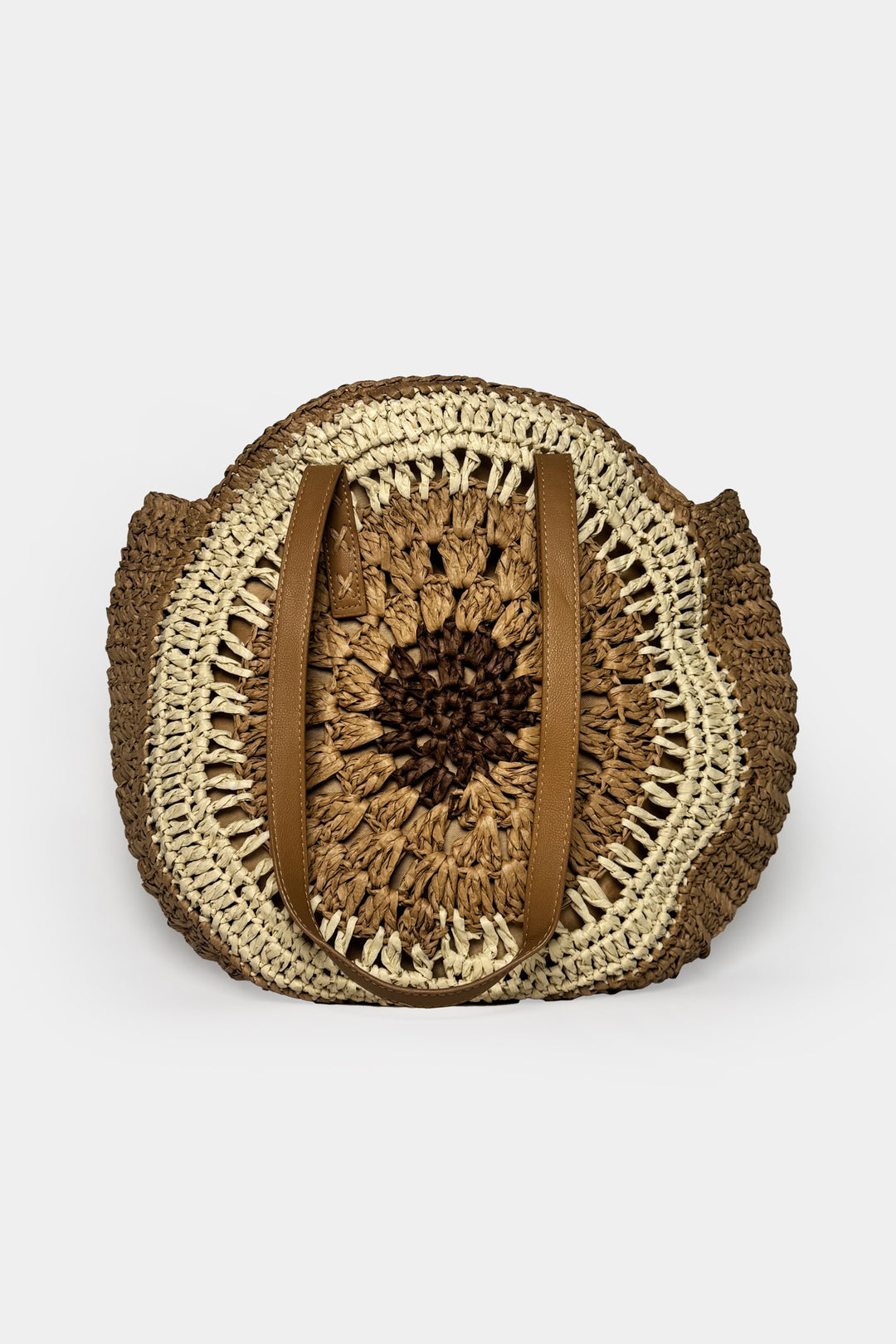 Nakış Detay Hasır Bej Çanta