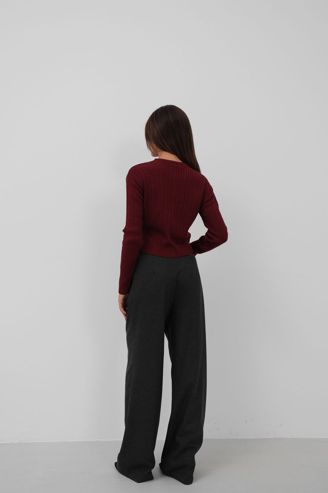 Örgü Detay Fiyonklu Triko Kazak