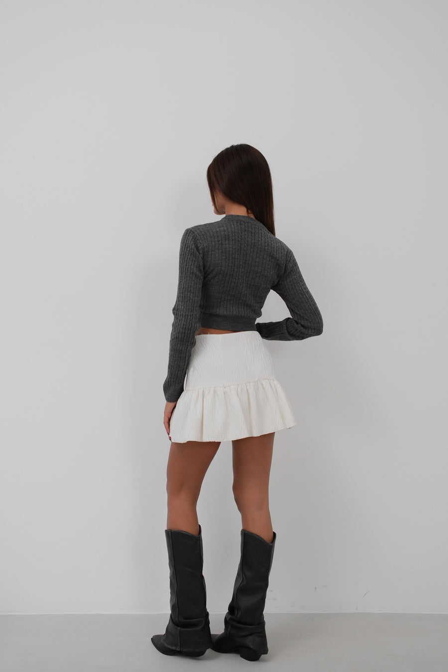 Knitted Detail Knitwear Crop Sweater