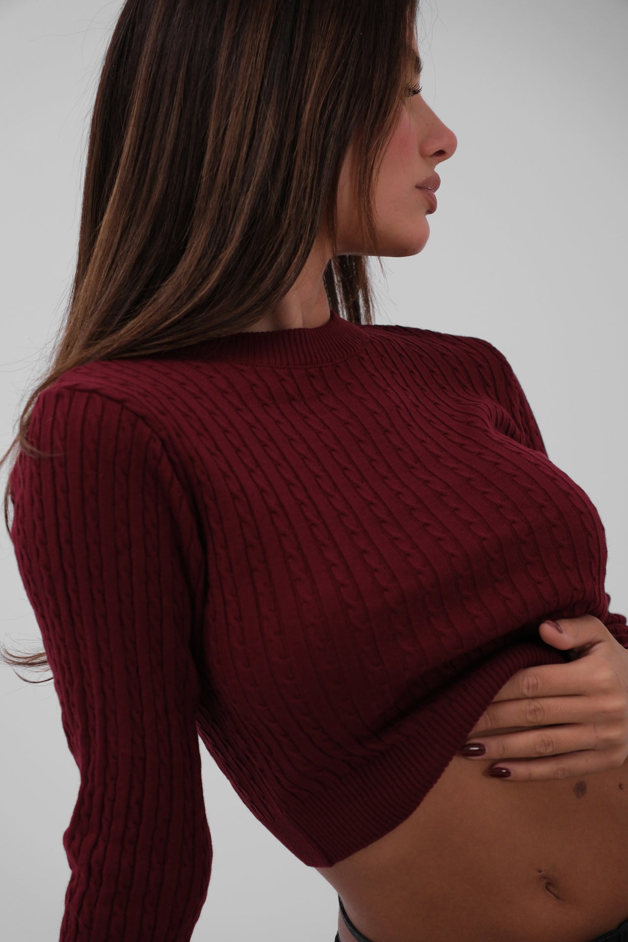 Knitted Detail Knitwear Crop Sweater