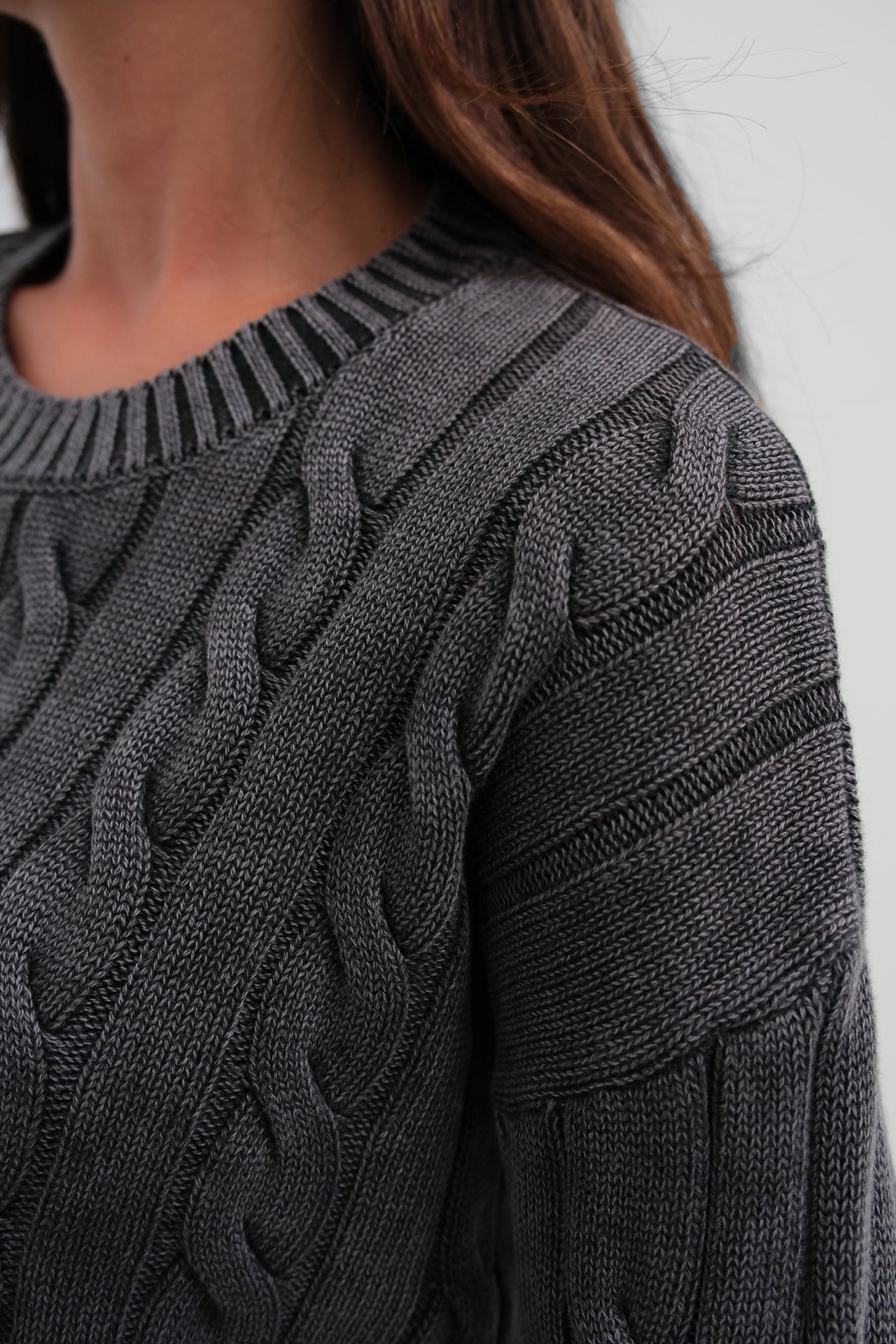 Knit Detailed Washed Crop Knitwear Sweater