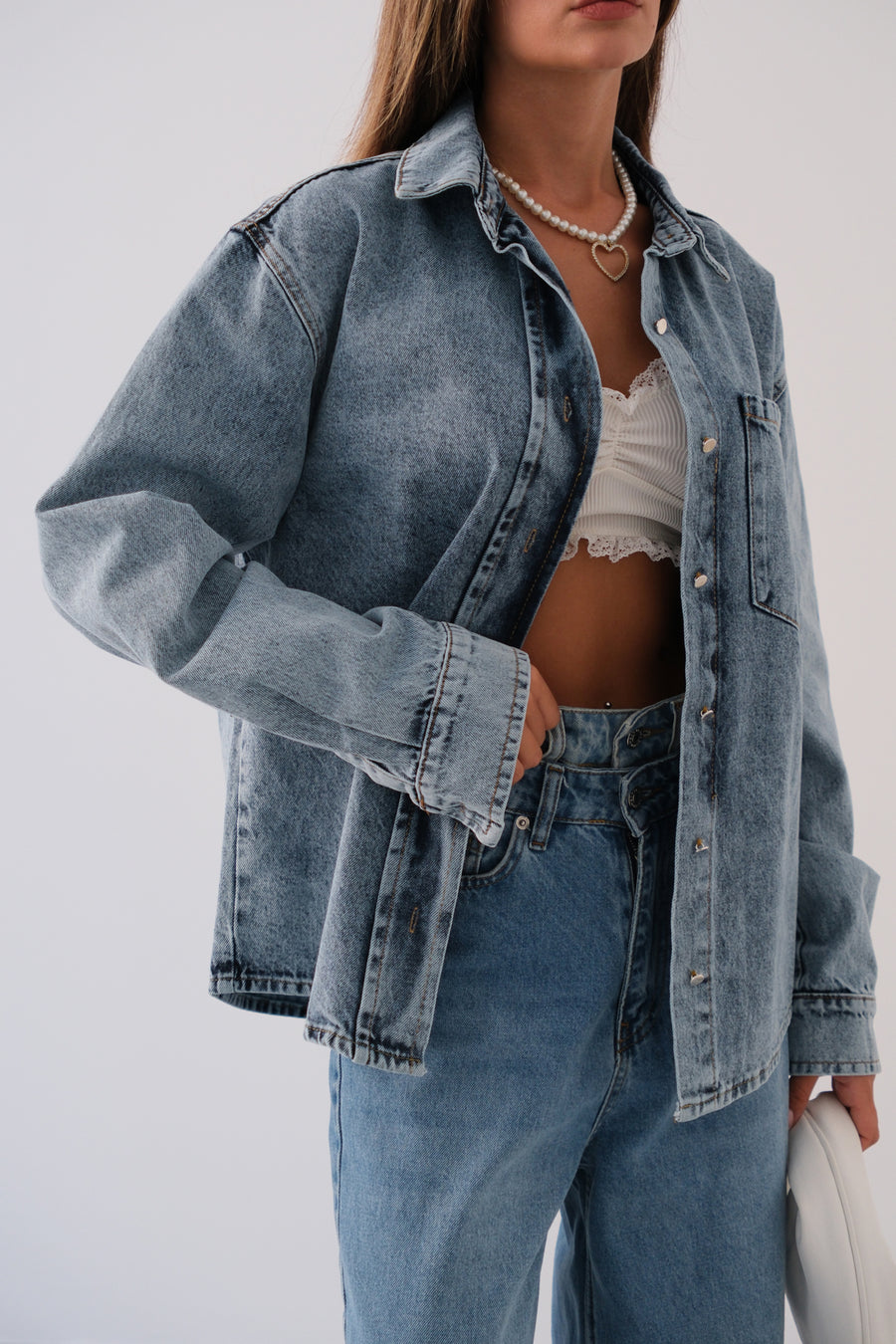 Oversize Light Blue Denim Shirt 