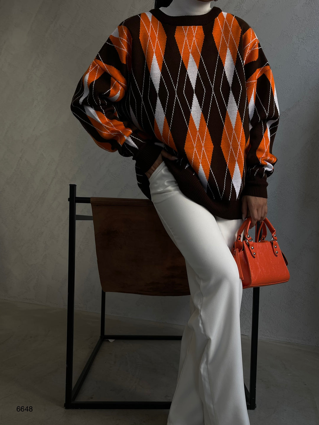 Oversize Baklava Desen Kazak