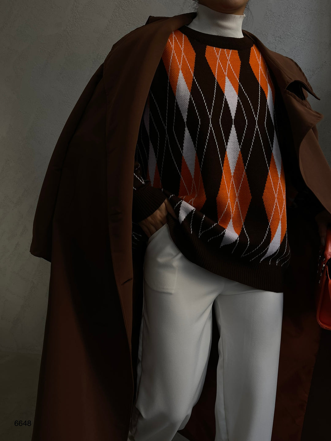 Oversize Baklava Desen Kazak