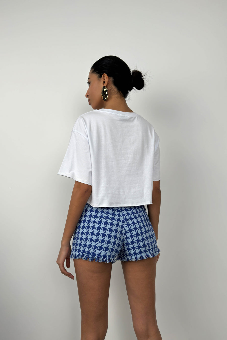 Oversize Basic White Crop T-Shirt 