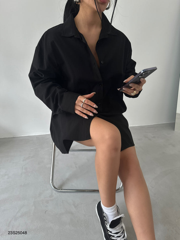 Oversize Basic Black Shirt 