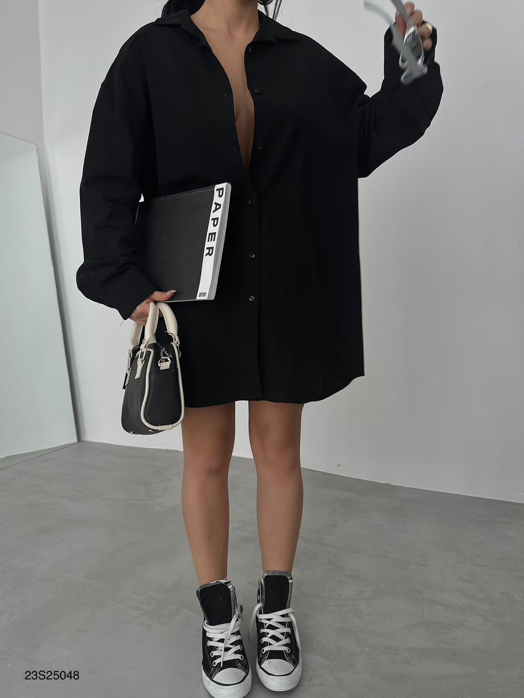 Oversize Basic Black Shirt 