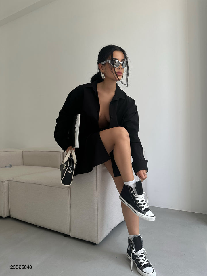 Oversize Basic Black Shirt 