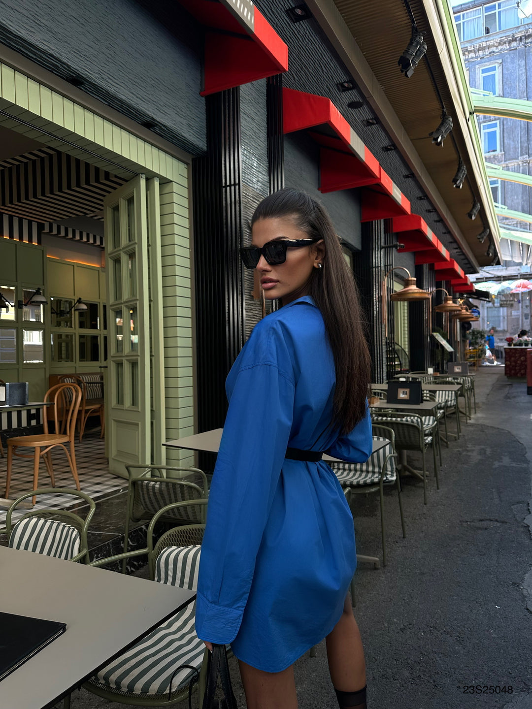 Oversize Basic Saxe Shirt