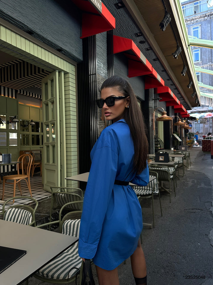 Oversize Basic Saxe Shirt