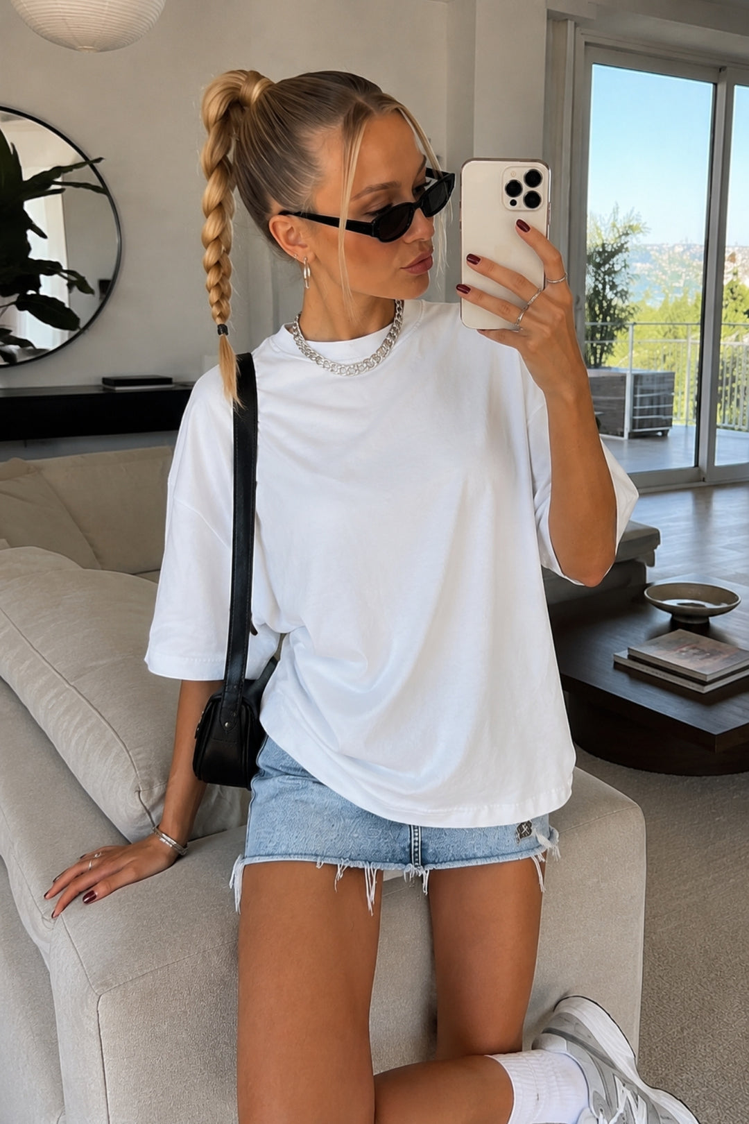 Oversize Basic Beyaz T-Shirt