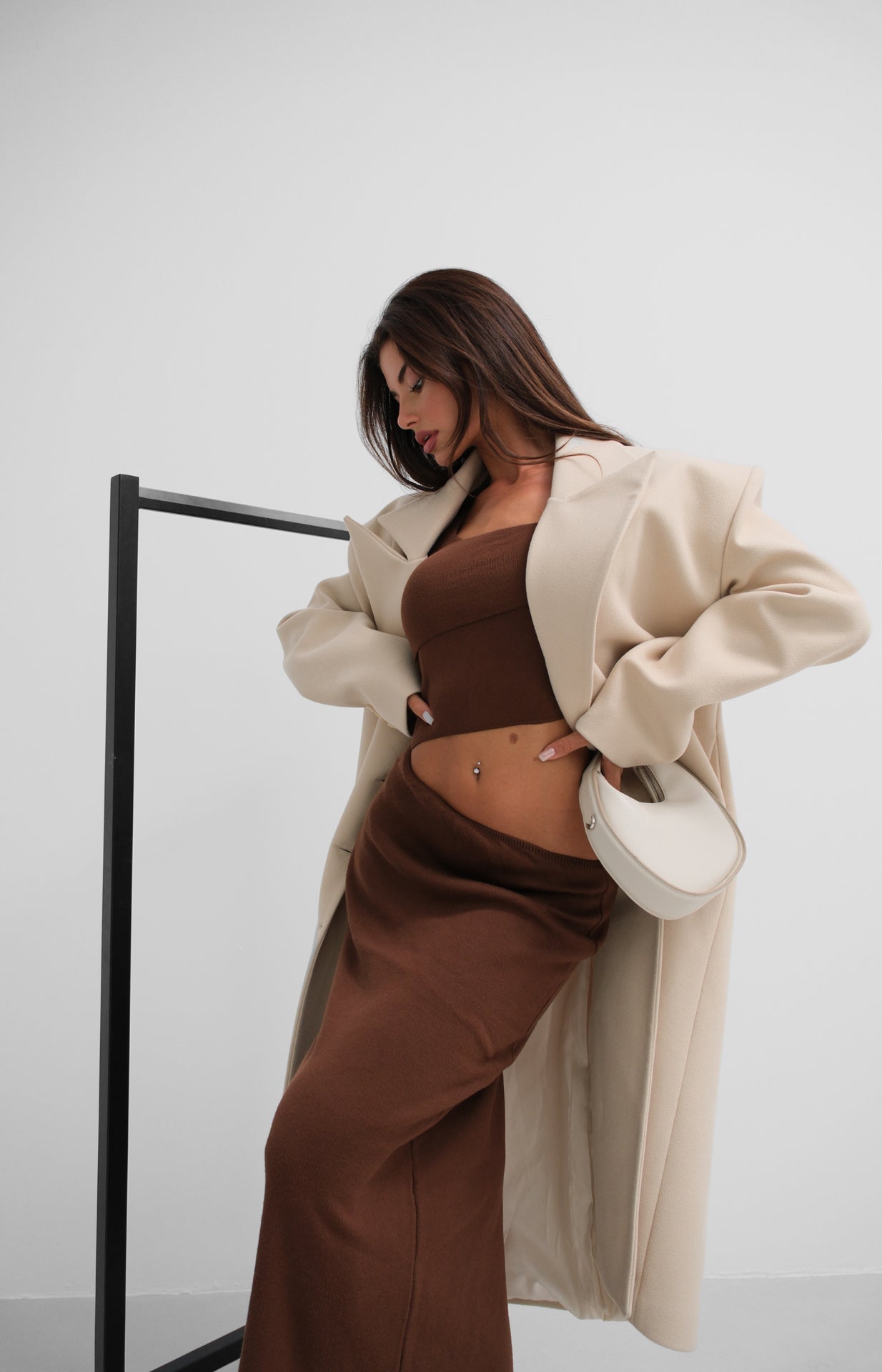 Oversize Beige Cashmere Coat 