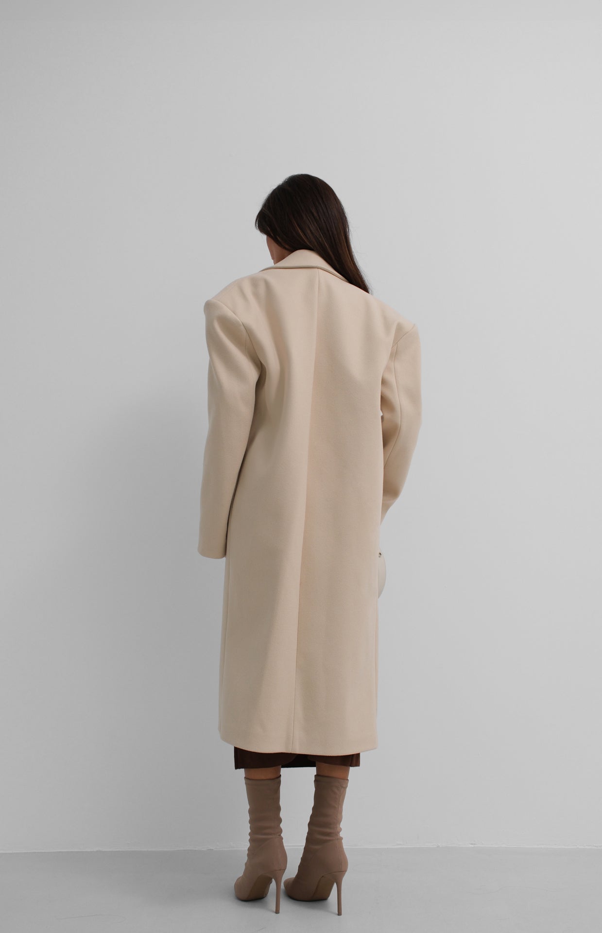 Oversize Beige Cashmere Coat 