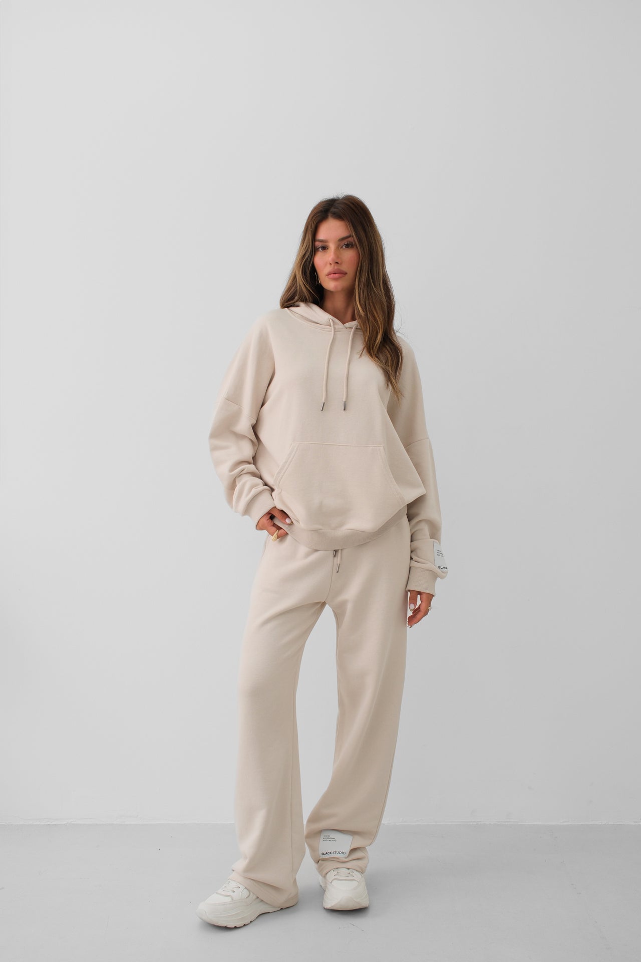 Oversize Beige Sweatshirt Tracksuit