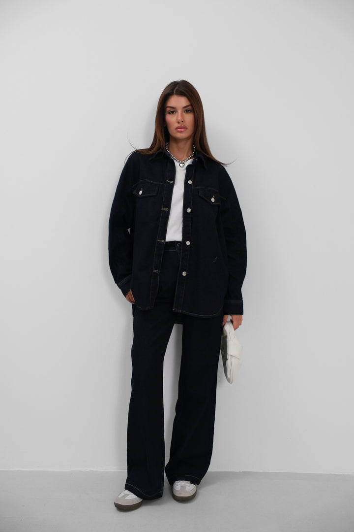 Oversize Denim Navy Blue Jacket 