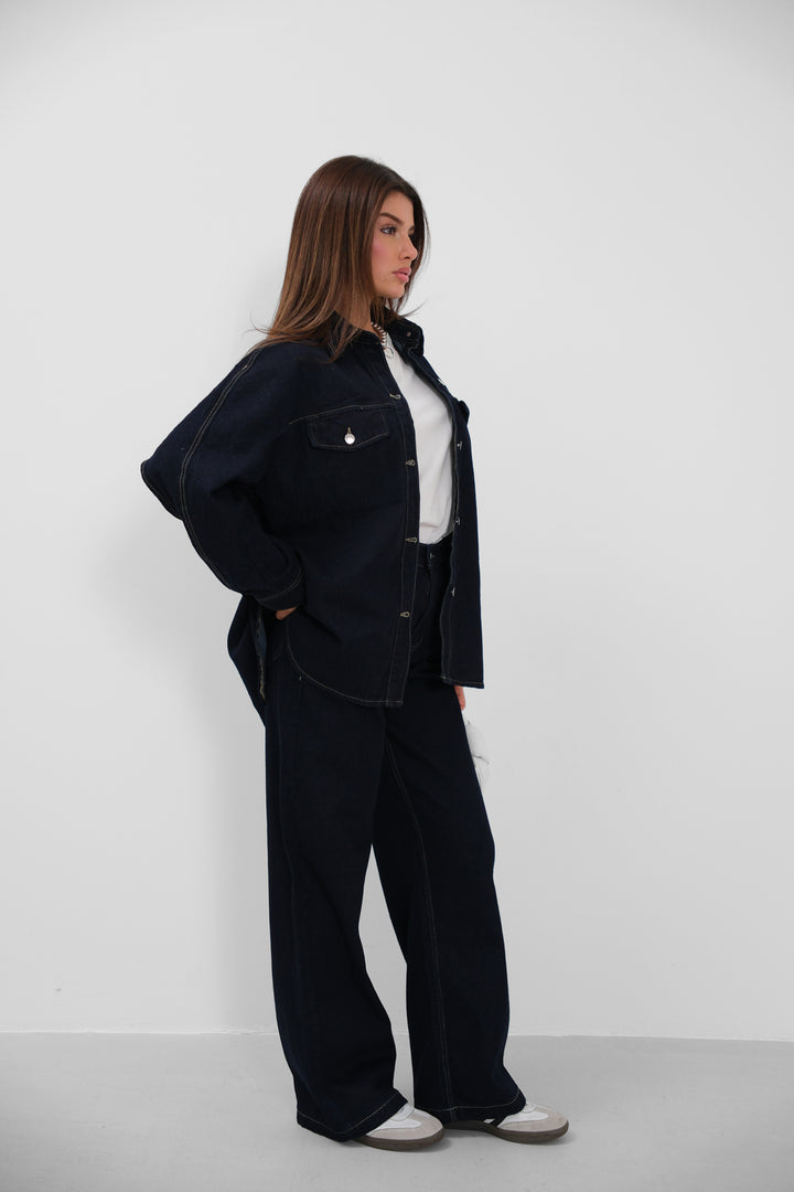 Oversize Denim Navy Blue Jacket 
