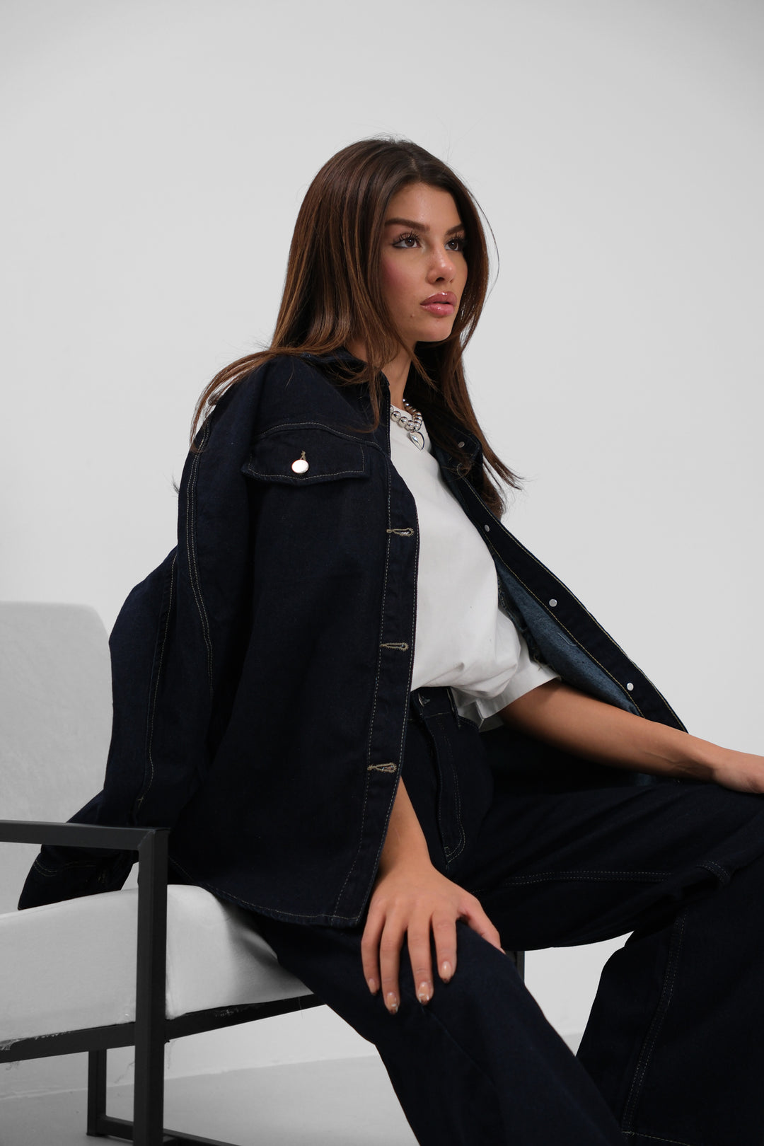 Oversize Denim Navy Blue Jacket 