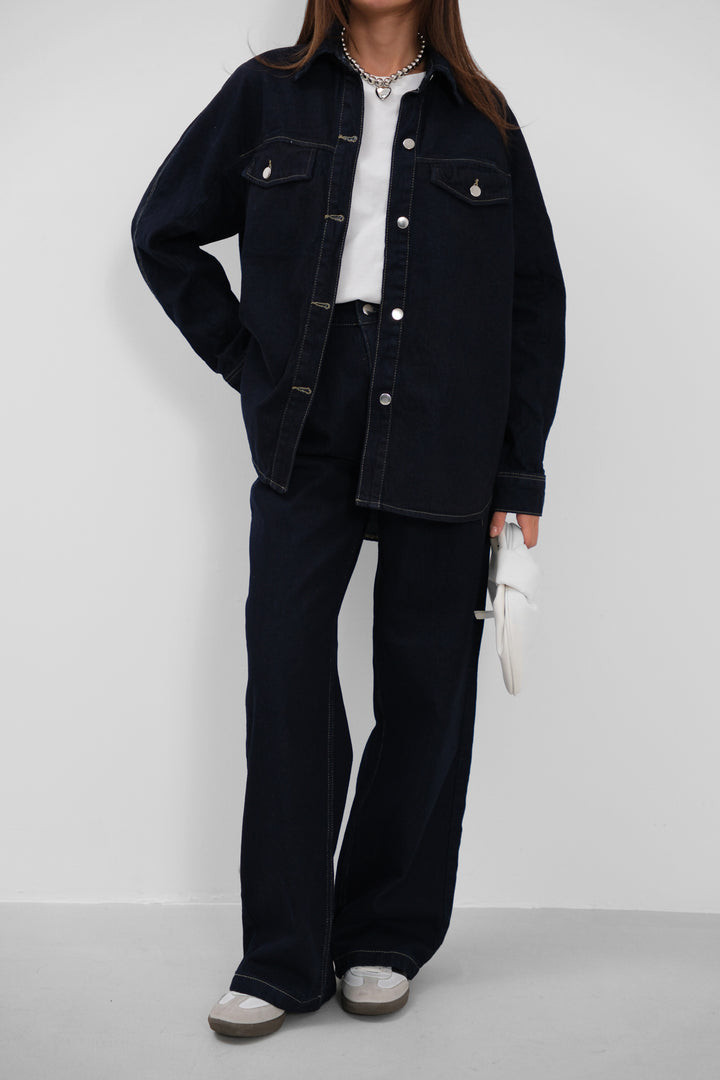 Oversize Denim Navy Blue Jacket 