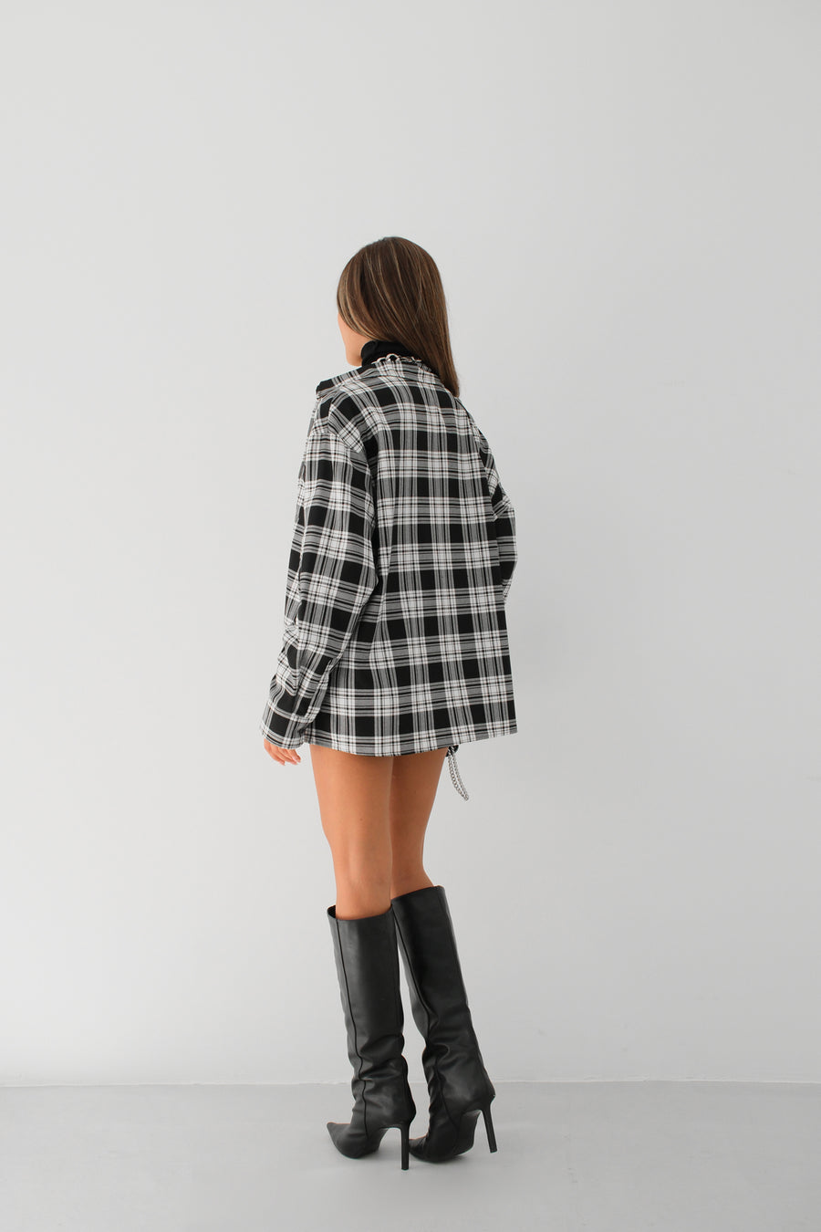 Oversize Plaid Black Shirt 