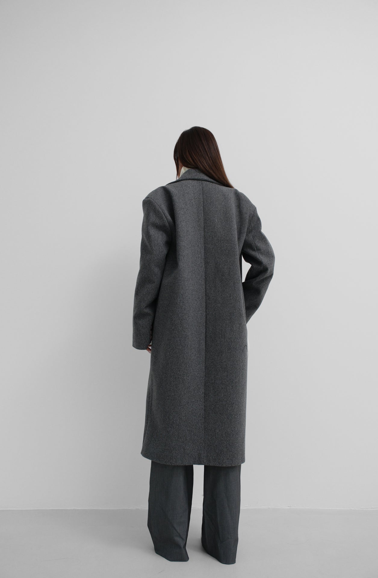 Oversize Gray Cashmere Coat 