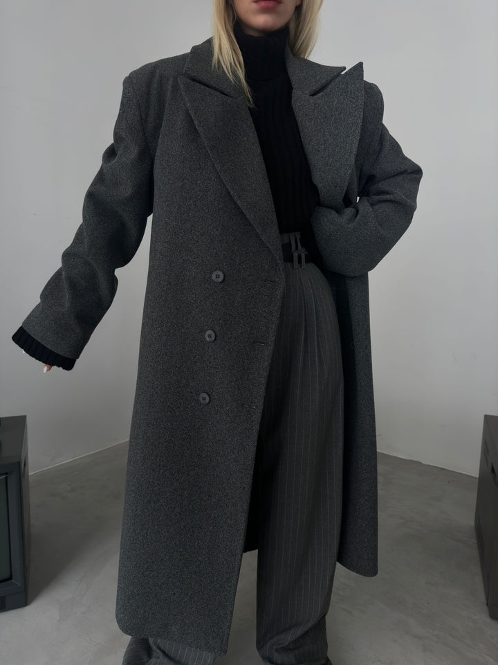 Oversize Gray Cashmere Coat