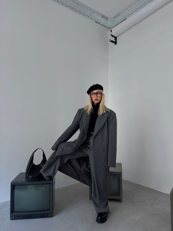 Oversize Gray Cashmere Coat