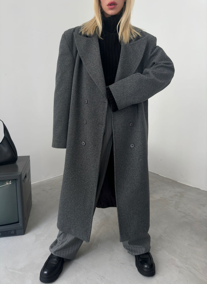 Oversize Gray Cashmere Coat