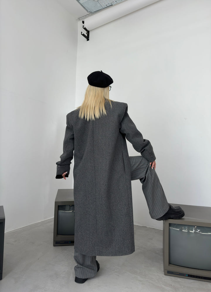 Oversize Gray Cashmere Coat