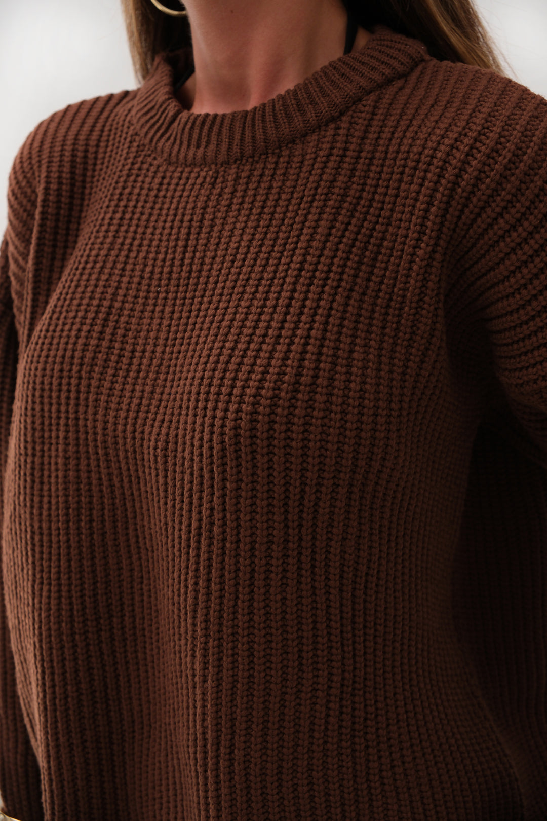 Oversize Knitted Brown Sweater