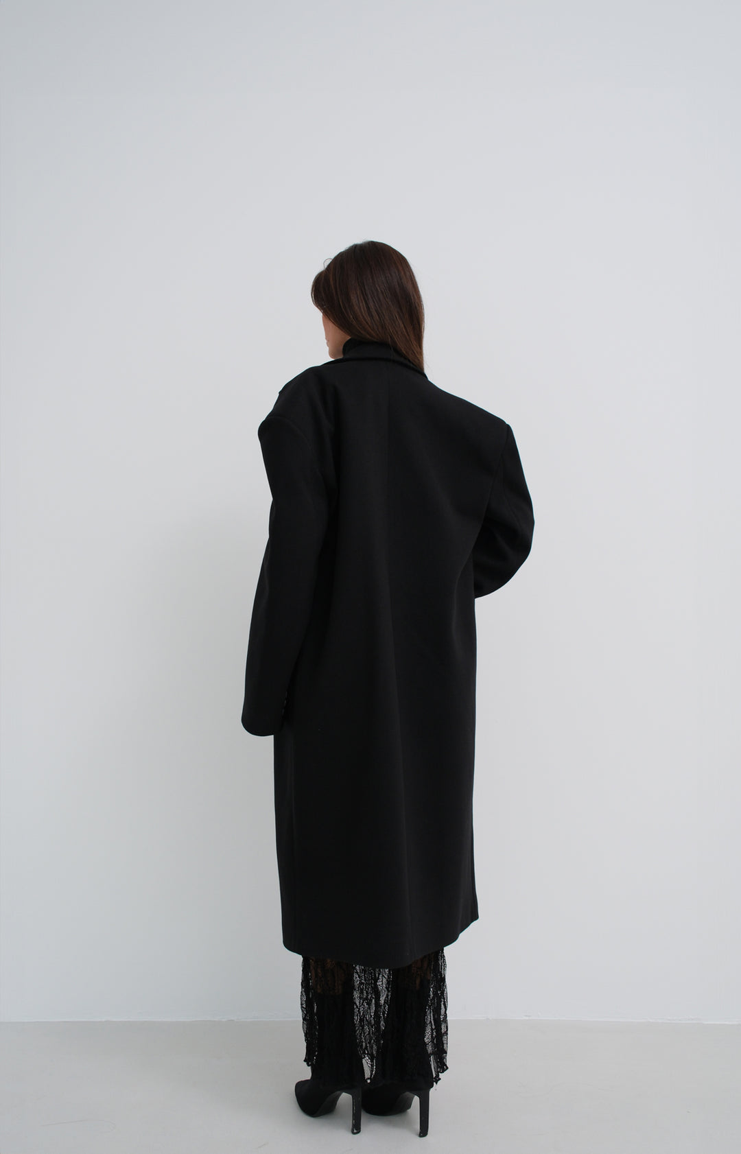 Oversize Black Cashmere Coat