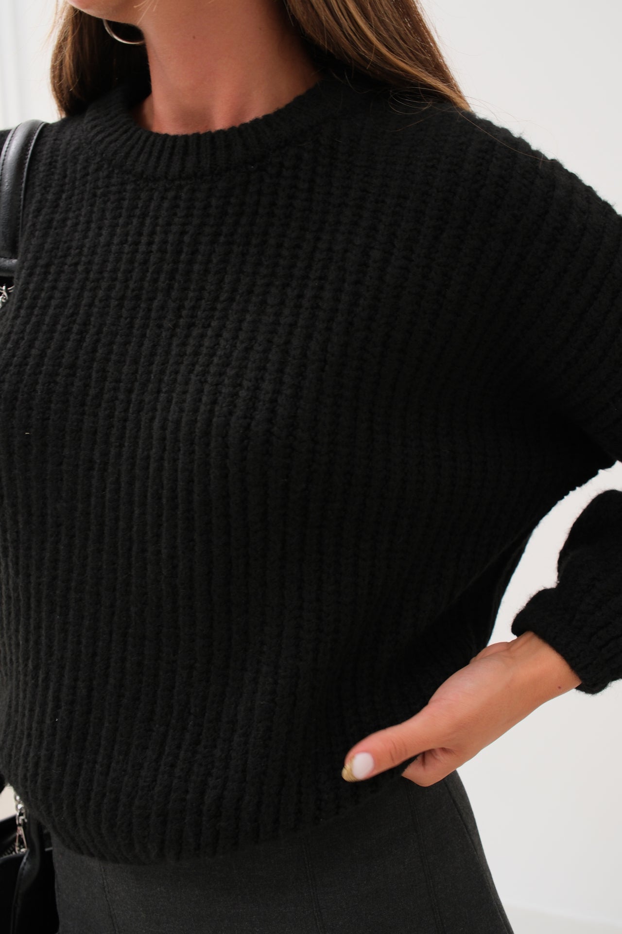 Oversize Black Knitted Sweater 