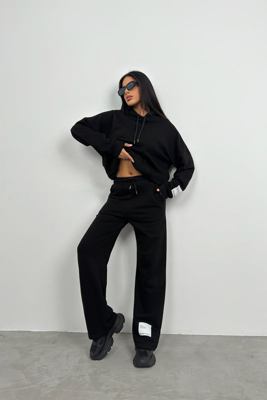 Oversize Sweatshirt Black Tracksuit 