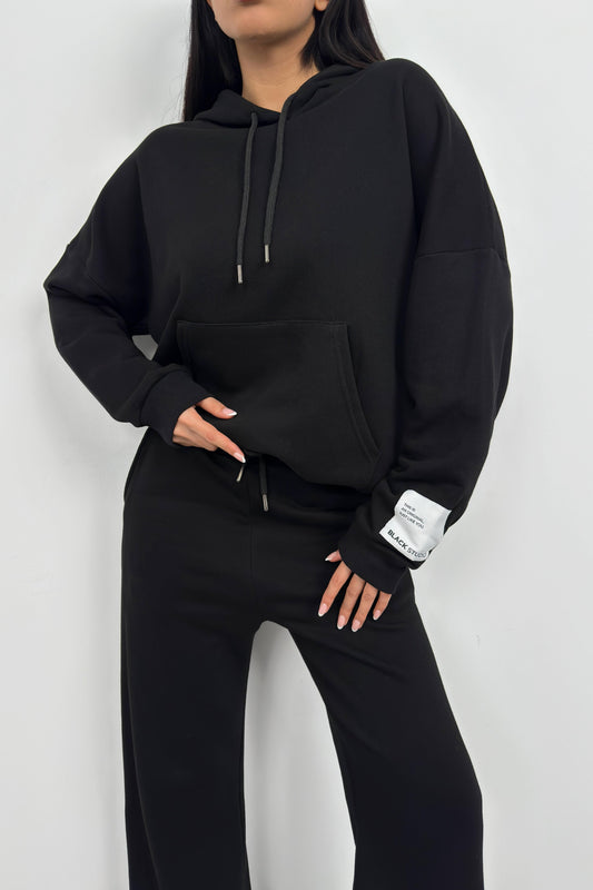 Oversize Sweatshirt Black Tracksuit 