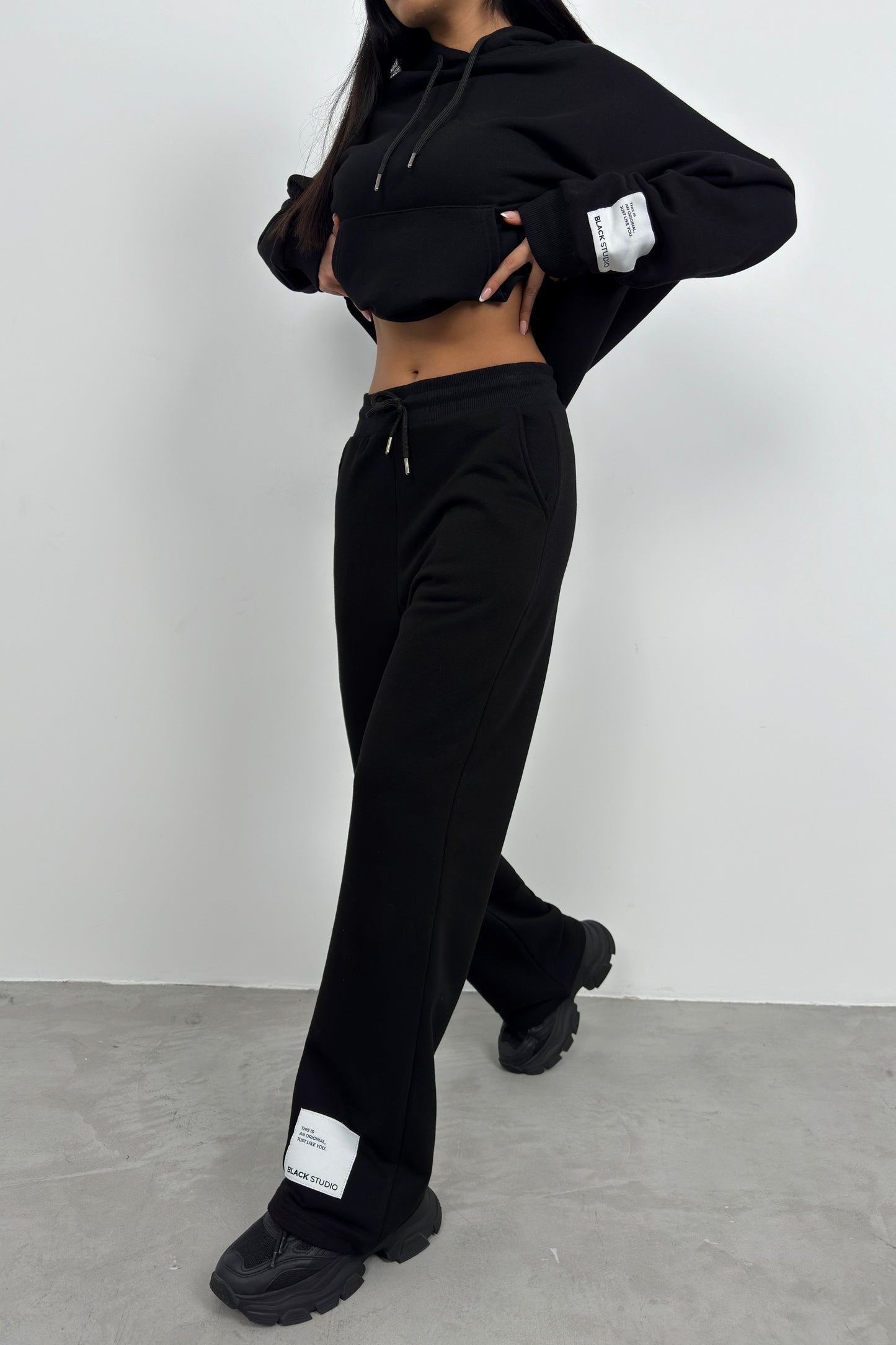 Oversize Sweatshirt Black Tracksuit 