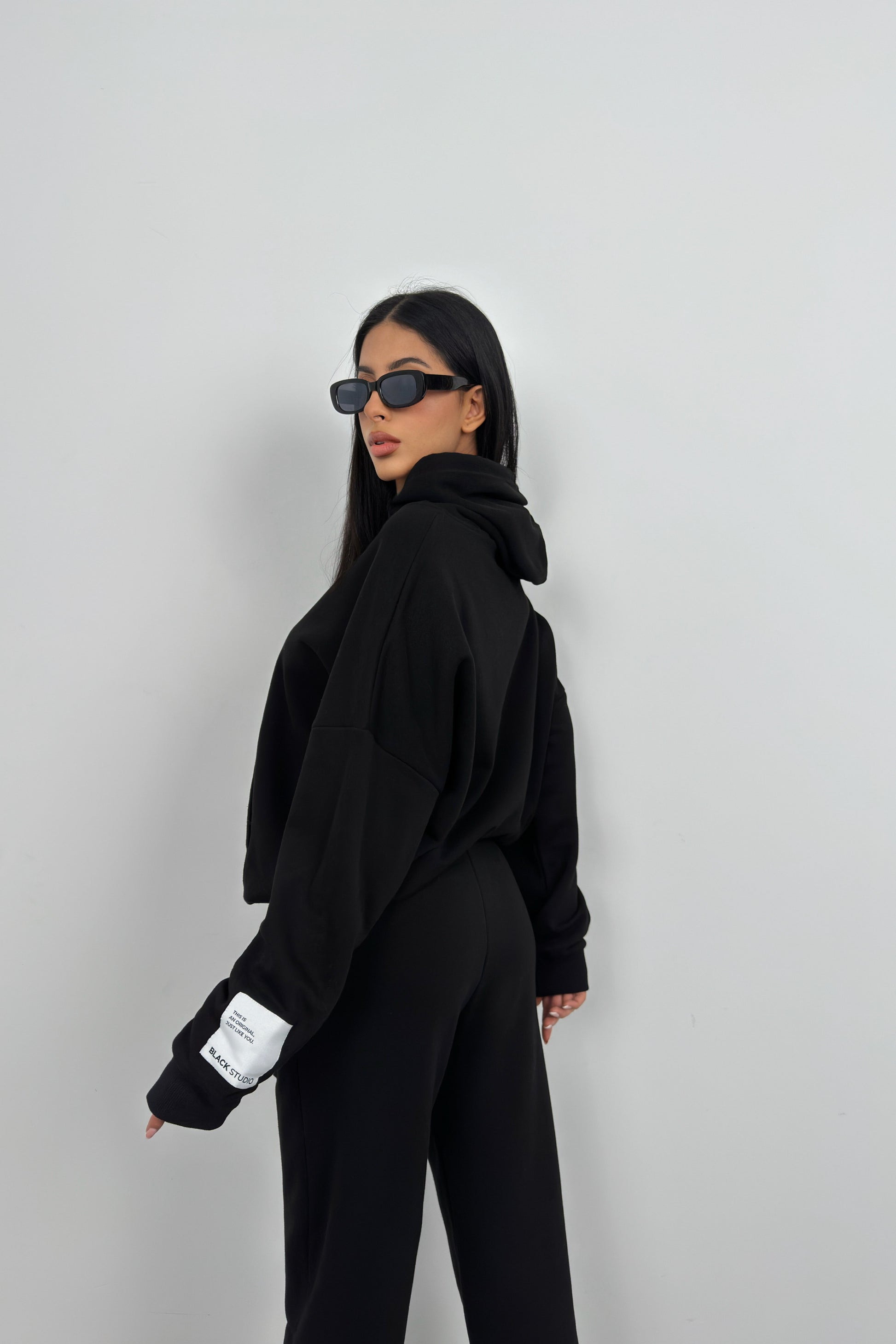 Oversize Sweatshirt Black Tracksuit 