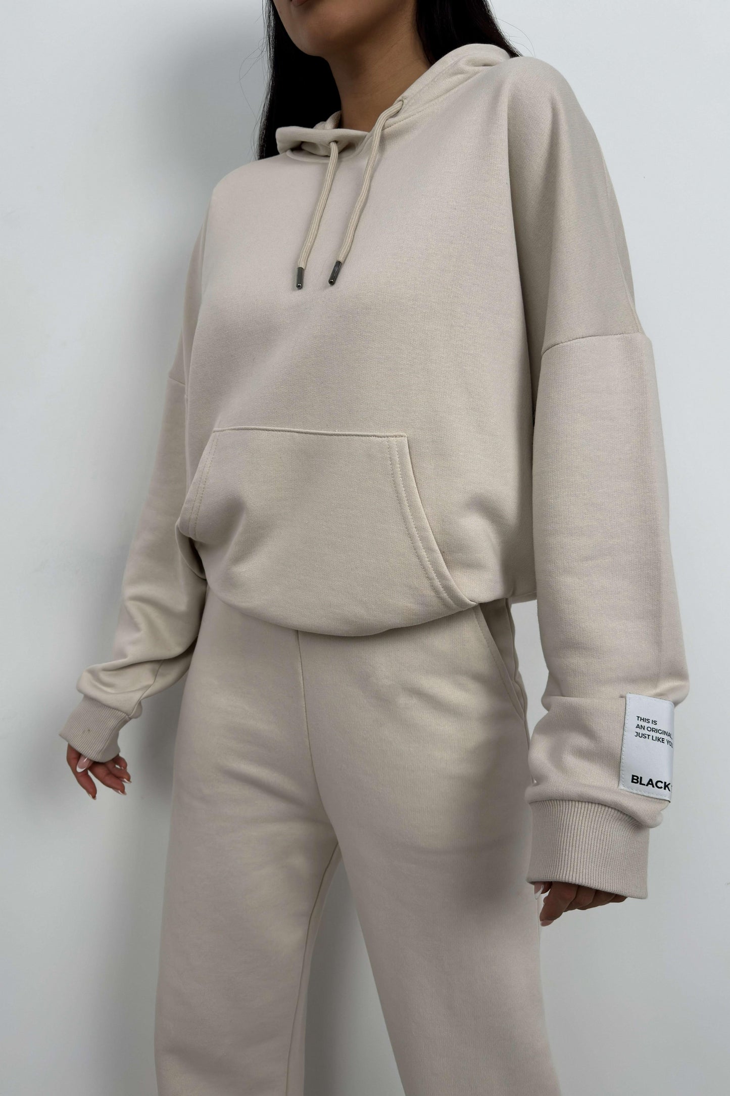 Oversize Sweatshirt Beige Tracksuit 