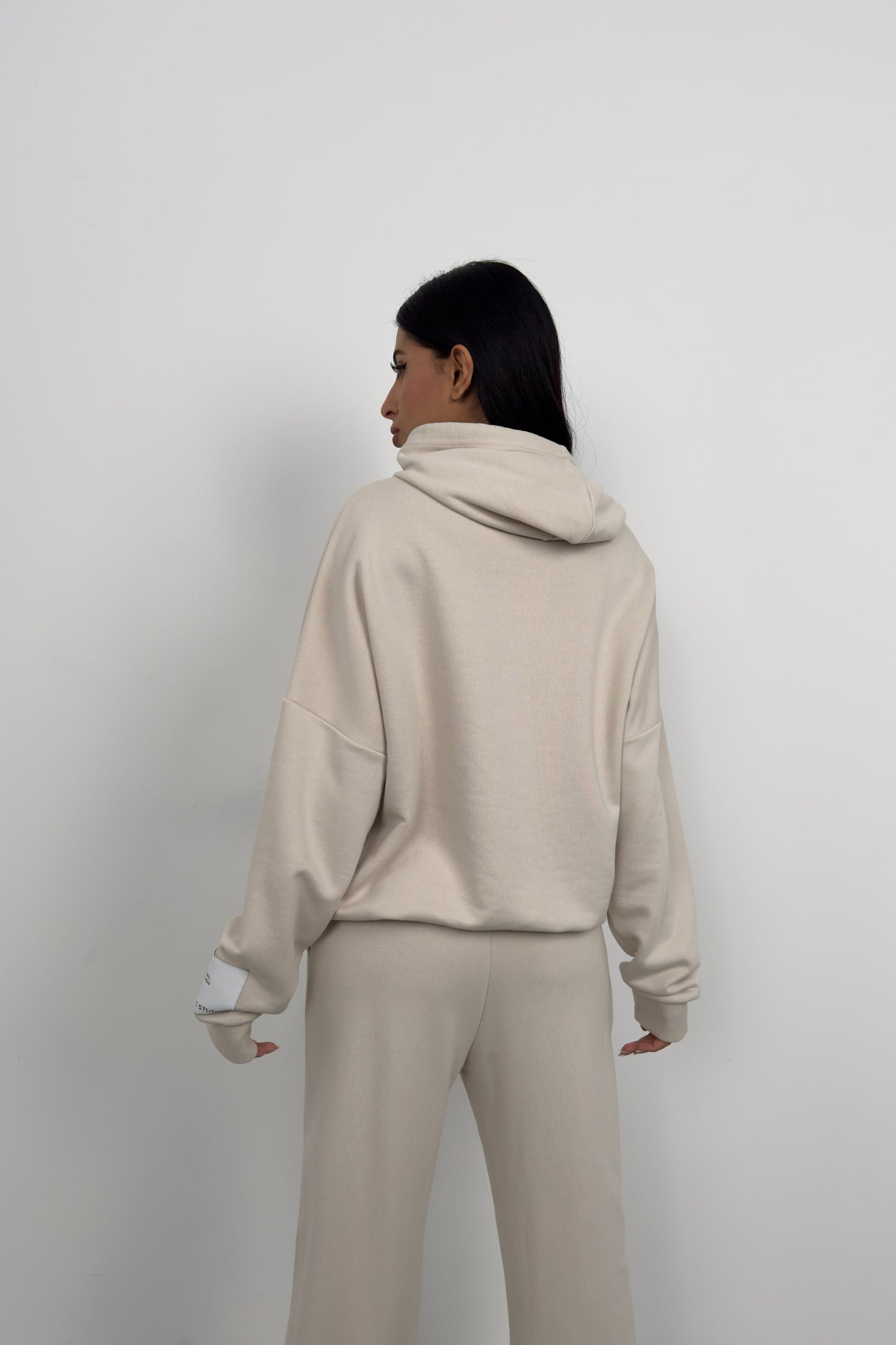 Oversize Sweatshirt Beige Tracksuit 