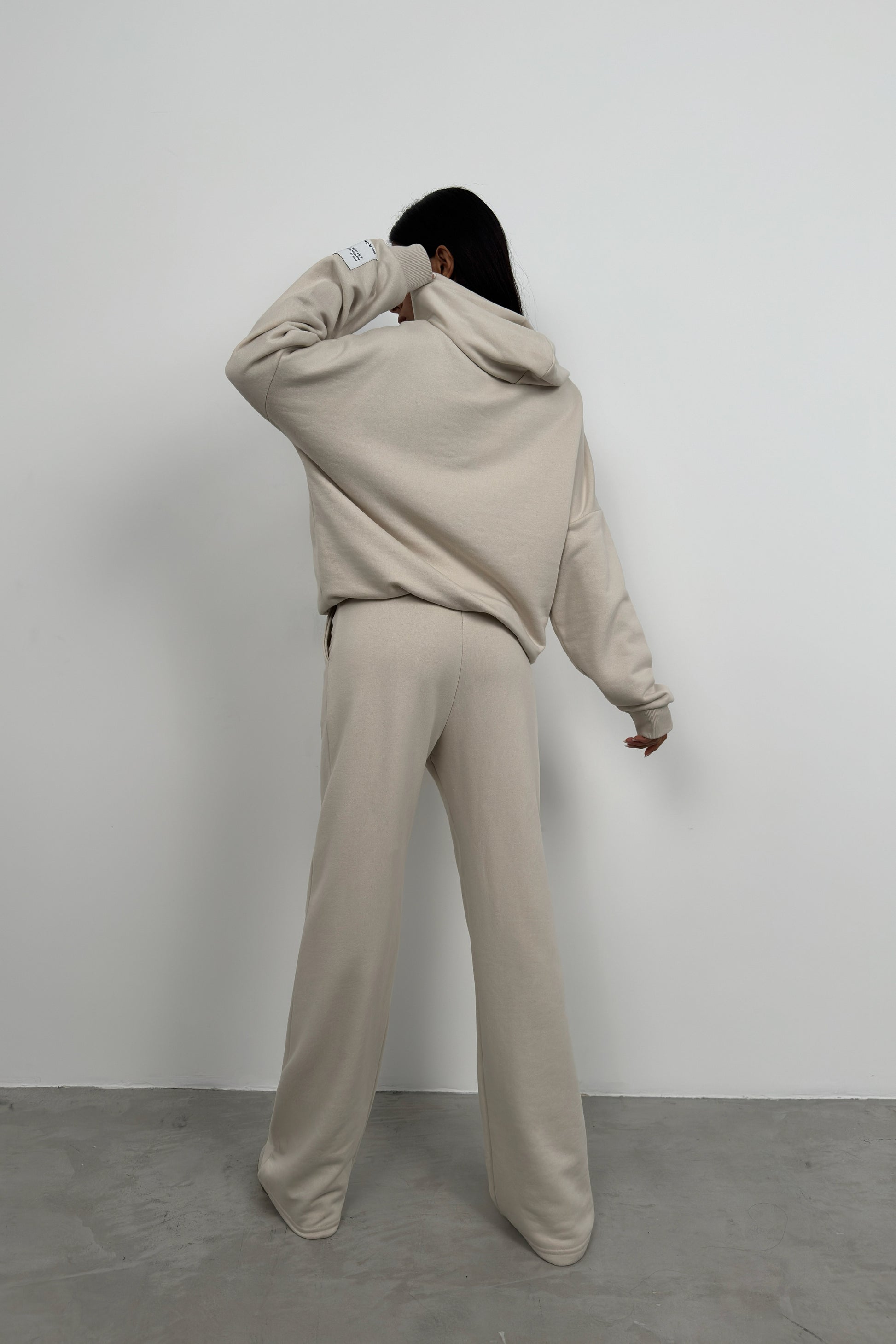 Oversize Sweatshirt Beige Tracksuit 