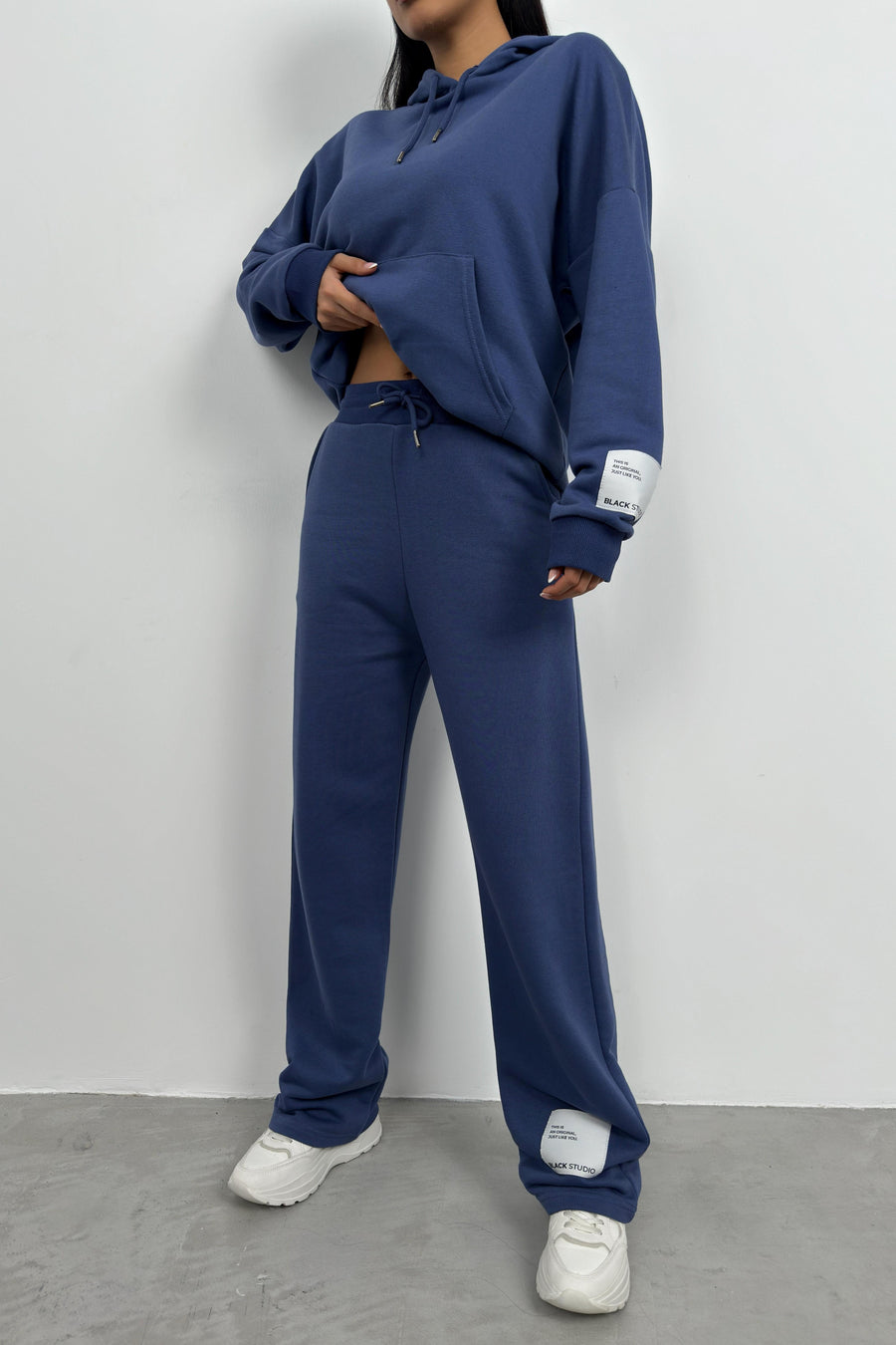 Oversize Sweatshirt Navy Blue Tracksuit