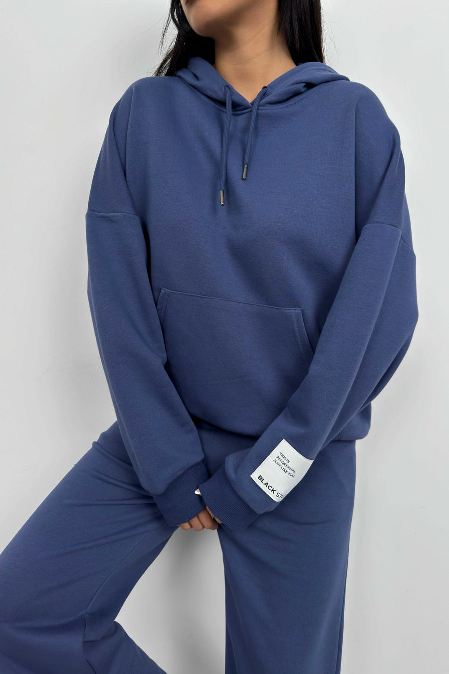 Oversize Sweatshirt Navy Blue Tracksuit