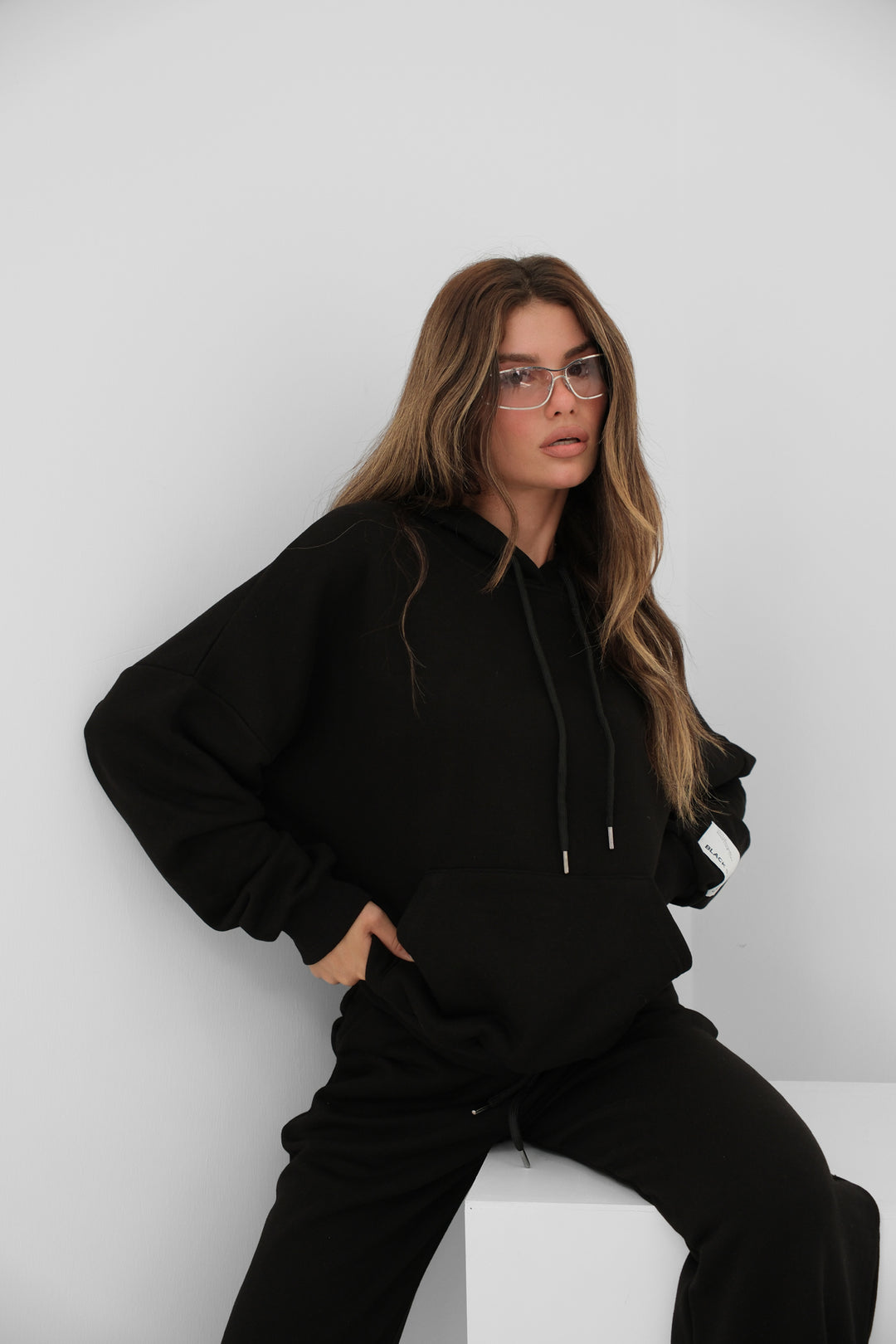 Oversize Sweatshirt Black Tracksuit 