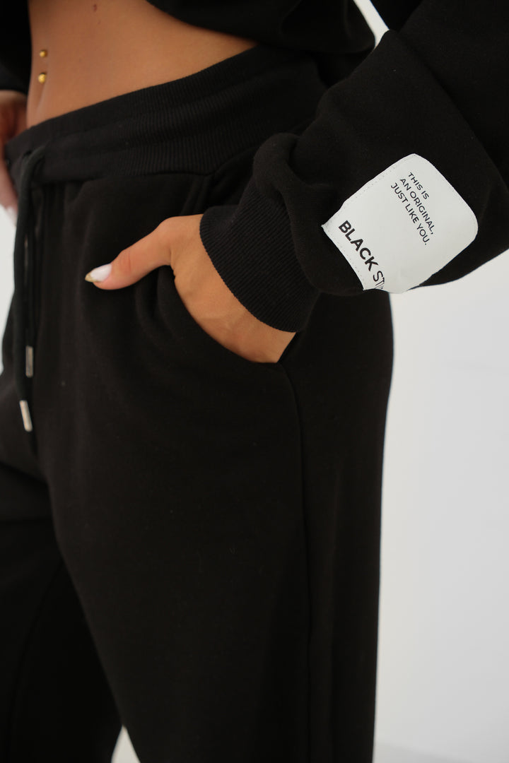 Oversize Sweatshirt Black Tracksuit 