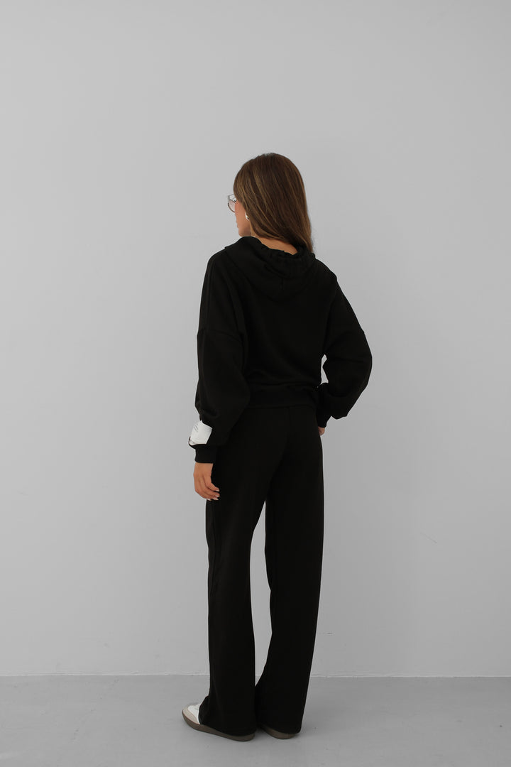 Oversize Sweatshirt Black Tracksuit 